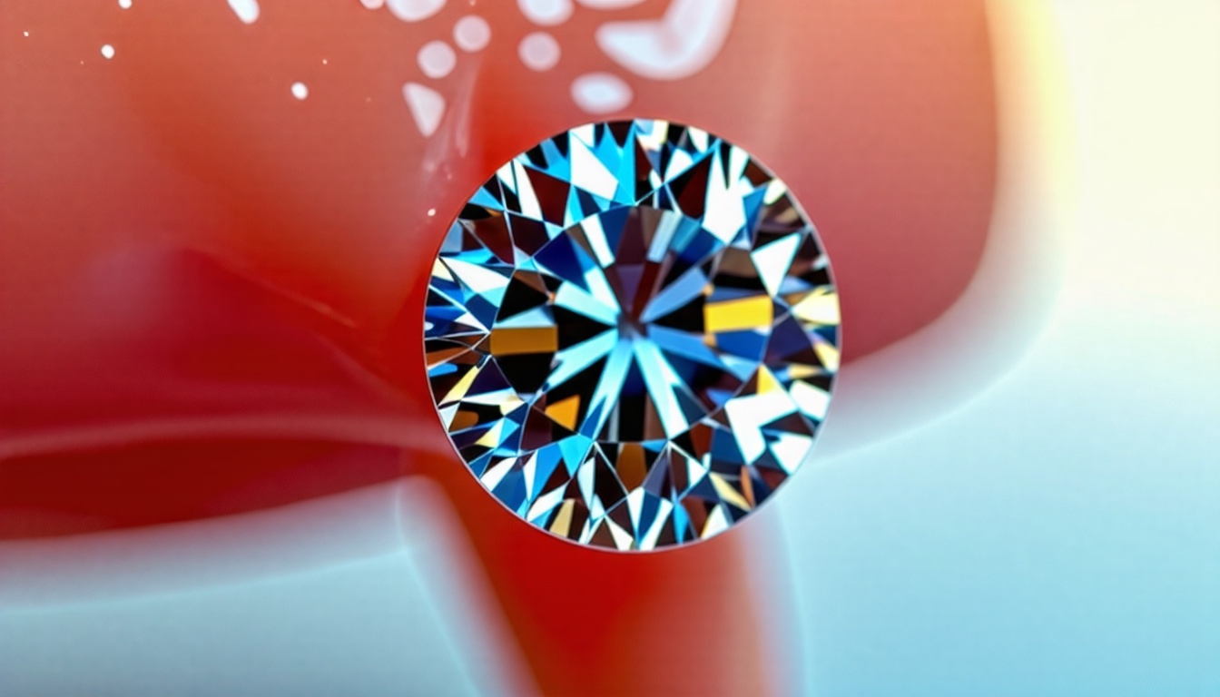 Gros plan d'un ornement dentaire, avec un diamant brillant sur une dent, mettant en valeur l'&eacute;clat et la clart&eacute; du diamant.